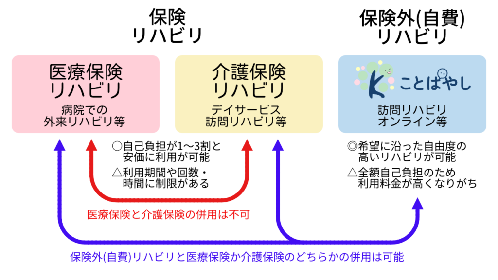 保険リハビリと保険外（自費）リハビリの比較